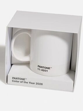 Pantone 11-4201 Color of the Year 2026: Cloud Dancer White Ceramic Mug